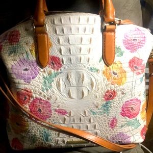 NWT BRAHMIN Croc & Leather Multi Papaver (L)